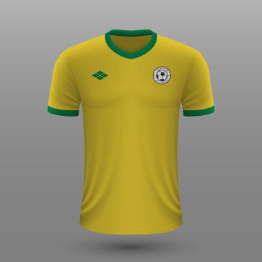 Gerçekçi futbol gömleği 2020, Brezilya futbol takımı için ev yapımı forma şablonu.