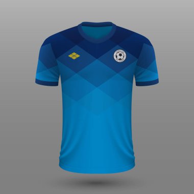 Gerçekçi futbol tişörtü 2020, Brezilya futbol takımı için forma şablonu.