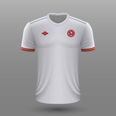 Gerçekçi futbol gömleği 2020, İspanya futbol takımı için forma şablonu.