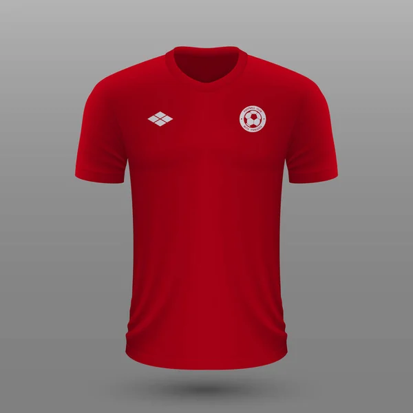 Camisa Fútbol Realista 2020 Plantilla Jersey Casero Noruega Para Kit — Vector de stock