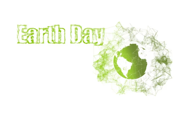 지구와 지구의 날. 인사말 카드와 포스터에 대 한 행복 한 지구의 날 타이포 그래피 신경 총 디자인. — 스톡 사진
