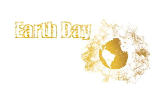 Earth Day med Globen. Happy Earth Day typografi plexus design för Gratulations kort och affisch. — Stockfoto