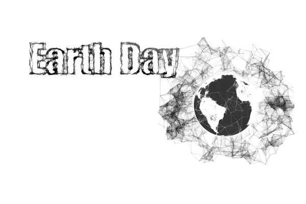 Jour de la Terre avec le globe. Joyeux Jour de la Terre typographie plexus design pour cartes de vœux et affiche . — Photo