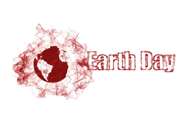 Earth Day med Globen. Happy Earth Day typografi plexus design för Gratulations kort och affisch. — Stockfoto