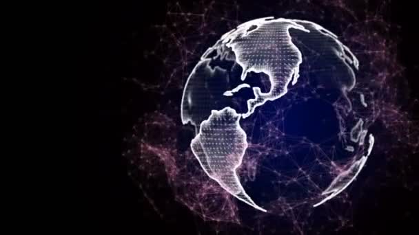 Görünür Earth mavi mermer dijital bulutlar — Stok video