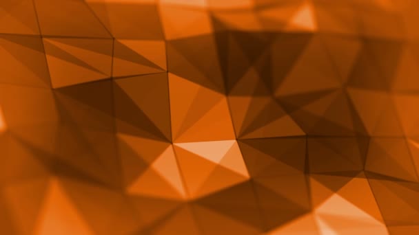 Abstract Triangle Geometrical Orange Colour Background Loop — Stock Video