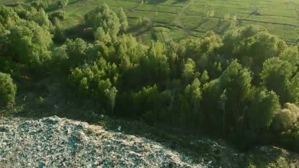 Poluição ambiental. Problema ecológico. Nas proximidades do aterro de alimentos e resíduos domésticos — Vídeo de Stock