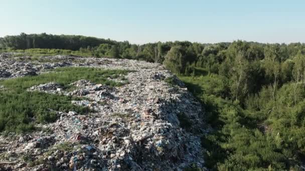 Conceito Poluição Pilha Lixo Lixeira Aterro Sanitário Poluição Ambiental Problema — Vídeo de Stock