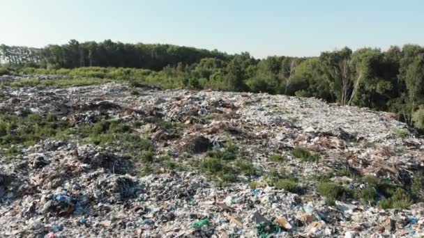 Umweltverschmutzungskonzept Müllhaufen Auf Müllkippen Oder Deponien Umweltverschmutzung Ökologisches Problem Der — Stockvideo