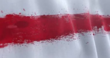 Belarus 'taki kanlı devrim bayrağı. Beyaz Rusya 'nın protesto bayrağı. Beyaz-kırmızı-beyaz bayrak Beyaz Rusya 'nın tarihi sembolü