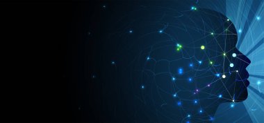 Yapay zeka. Teknoloji web arka plan. Sanal kavramı
