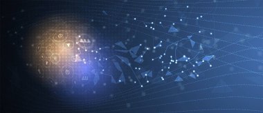 Neural ağ kavramı. Hücreleri bağlantıları ile bağlı. Yüksek teknoloji işlemi. Fütüristik arka plan