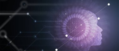 Soyut yapay zeka. Teknoloji web arka plan. Sanal kavramı