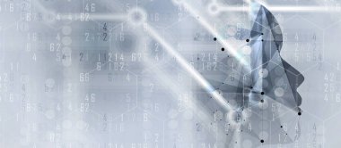 Soyut yapay zeka. Teknoloji web arka plan. Sanal kavramı