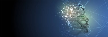 Soyut yapay zeka. Teknoloji web arka plan. Sanal kavramı