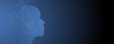 Soyut yapay zeka. Teknoloji web arka plan. Sanal kavramı