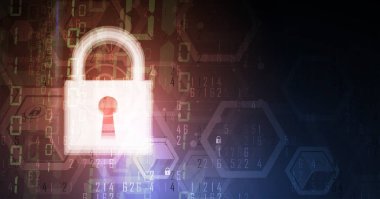 Siber güvenlik ve bilgi ya da ağ koruması. İş ve internet projesi için gelecekteki siber teknoloji web hizmetleri