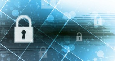 Siber güvenlik ve bilgi ya da ağ koruması. İş ve internet projesi için gelecekteki siber teknoloji web hizmetleri