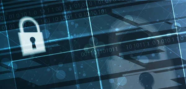 Siber güvenlik ve bilgi ya da ağ koruması. İş ve internet projesi için gelecekteki siber teknoloji web hizmetleri