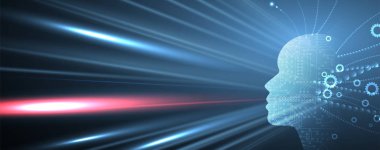 Soyut yapay zeka. Teknoloji web arka plan. Sanal kavramı