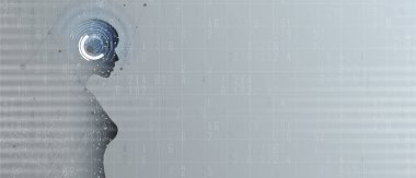 Soyut yapay zeka. Teknoloji web arka plan. Sanal kavramı