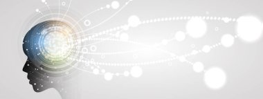 Soyut yapay zeka. Teknoloji web arka plan. Sanal kavramı