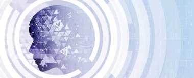 Soyut yapay zeka. Teknoloji web arka plan. Sanal kavramı