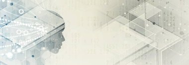 Soyut yapay zeka. Teknoloji web arka plan. Sanal kavramı