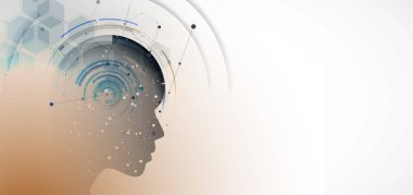 Soyut yapay zeka. Teknoloji web arka plan. Sanal kavramı
