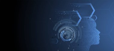 Soyut yapay zeka. Teknoloji web arka plan. Sanal kavramı
