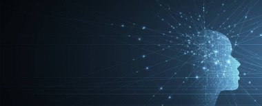 Soyut yapay zeka. Teknoloji web arka plan. Sanal kavramı