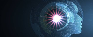 Soyut yapay zeka. Teknoloji web arka plan. Sanal kavramı