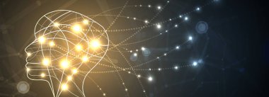 Soyut yapay zeka. Teknoloji web arka plan. Sanal kavramı