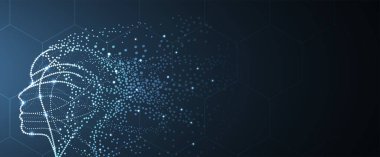 Soyut yapay zeka. Teknoloji web arka plan. Sanal kavramı