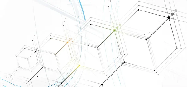 Structure Abstraite Circuit Ordinateur Cube Technologie Entreprise Fond — Image vectorielle