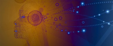 Soyut yapay zeka. Teknoloji web arka plan. Sanal kavramı