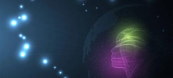 Résumé Intelligence Artificielle Technologie Toile Fond Concept Virtuel — Image vectorielle
