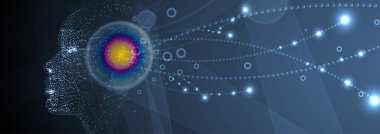 Soyut yapay zeka. Teknoloji web arka plan. Sanal kavramı