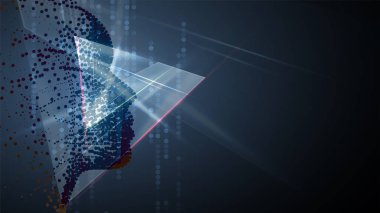 Soyut yapay zeka. Teknoloji web arka plan. Sanal kavramı