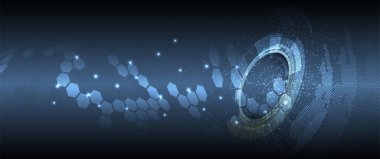 Soyut teknoloji geçmişi. Geometrik şekillerle geleceksel teknoloji arayüzü