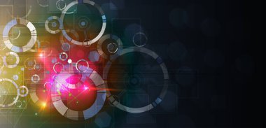 Soyut teknoloji geçmişi. Geometrik şekillerle geleceksel teknoloji arayüzü