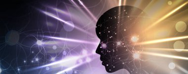 Yapay zeka kavramsal teknoloji Illustration. Fütüristik arka plan