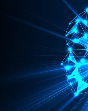 Soyut teknoloji geçmişi. Geometrik şekillerle geleceksel teknoloji arayüzü