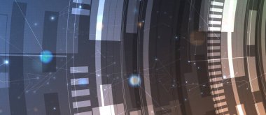 Soyut teknoloji geçmişi. Geometrik şekillerle geleceksel teknoloji arayüzü