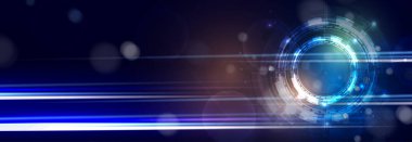 Soyut teknoloji geçmişi. Geometrik şekillerle geleceksel teknoloji arayüzü