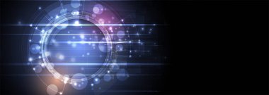 Soyut teknoloji geçmişi. Geometrik şekillerle geleceksel teknoloji arayüzü