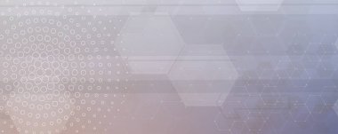 Soyut altıgen arkaplan. Teknoloji çocuk felci tasarımı. Dijital gelecekçi minimalizm. Vektör