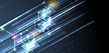 Soyut altıgen arkaplan. Teknoloji çocuk felci tasarımı. Dijital gelecekçi minimalizm. Vektör