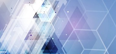 Soyut altıgen arka plan. Teknoloji poligonal tasarımı. Digita