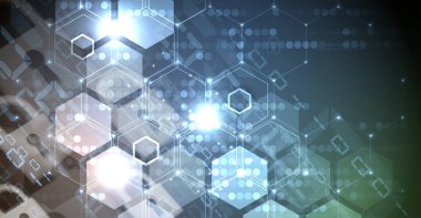 Siber güvenlik ve bilgi ya da ağ koruması. İş ve internet projesi için gelecekteki siber teknoloji web hizmetleri